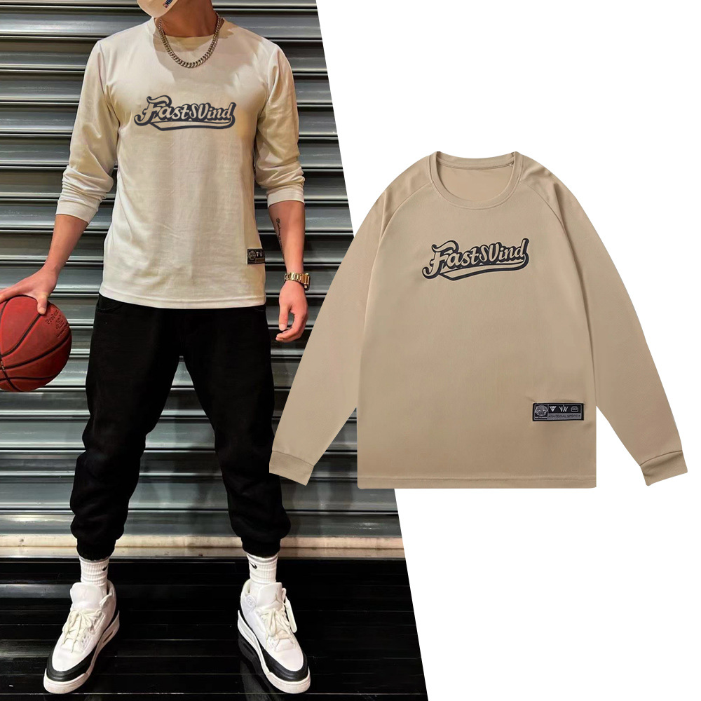 미국 농구 훈련 의류 긴팔 속건 스플릿 스포츠 슈팅 의류 티셔츠 남성용 달리기 피트니스 스포츠 스포츠 저지