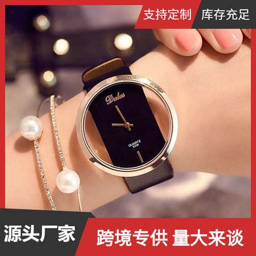 Factory direct sales fashion business casual imitation mechanical watches belt watches student watches hollow watches