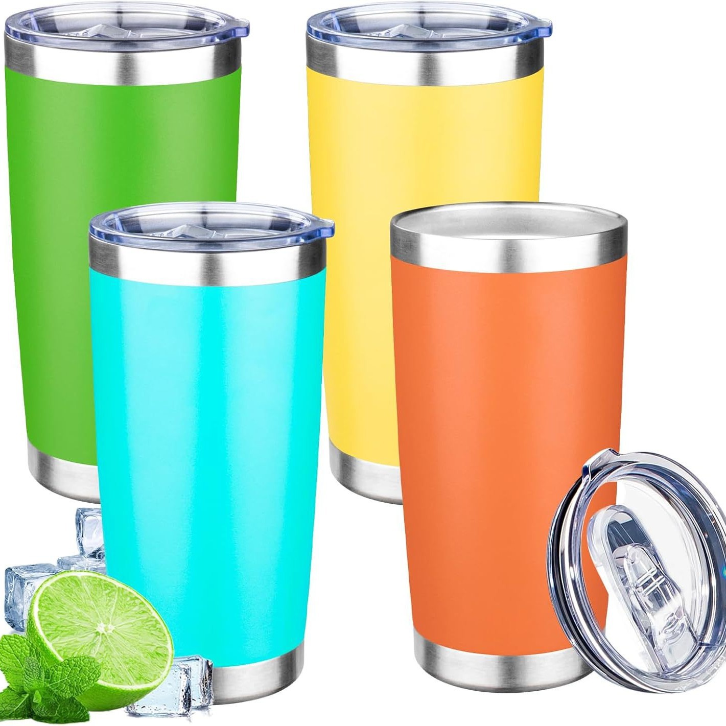 Ventas transfronterizas calientes 304 taza de aislamiento térmico de acero inoxidable de doble vacío de 20oz taza de aislamiento térmico portátil de automóviles de hielo