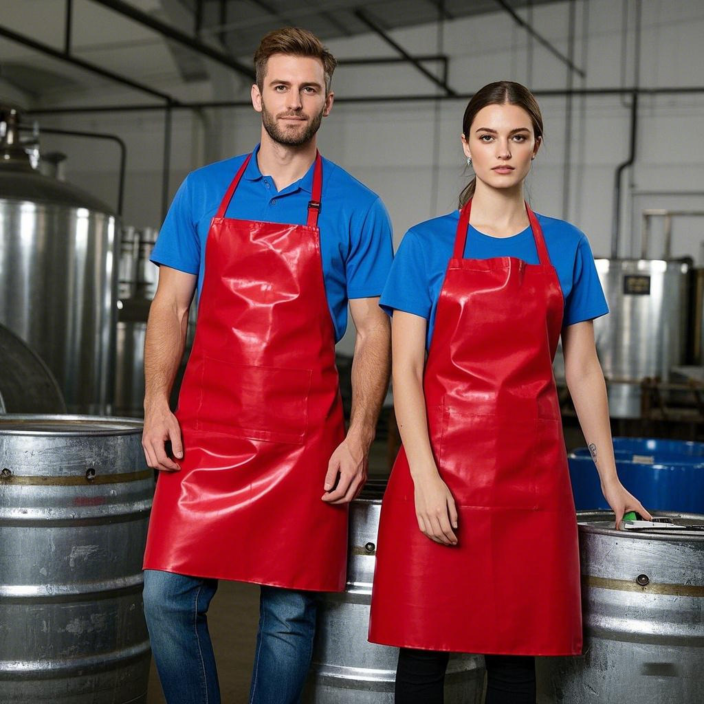 두꺼운 방수 오일-증거 산 및 알칼리 저항하는 앞치마 줄 주방 수생 식품 공장 레스토랑 착용 방지 남성과 여성을위한 작업