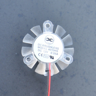 Computer cooling small fan graphics card fan 4010 4cm 27mm 2.7cm 3.5cm White Transparent