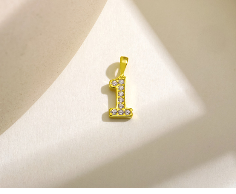1g Weight Pendant Jewelry Making Type 15*8mm Jewelry Making Size Zircon Inlay Material DIY Jewelry Accessories Classification 1 Piece Quantity 925 Sterling Silver Material Number Pattern Modern Style, Classic Style Style 1 Piece 15*8mm 925 Sterling Silver Zircon Number Pendant 2
