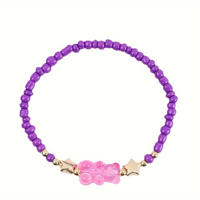 Temu Hot Selling Bohemian Girls Elastic Mixed Color Multi-Layered Demi-Bead Seed Bead Bracelet