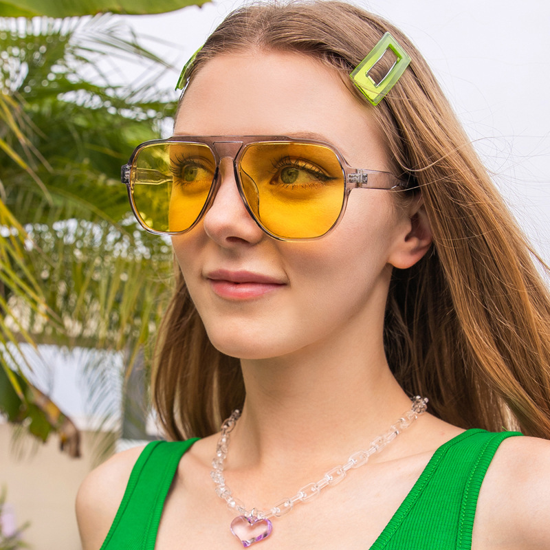27g Weight Full Frame Glasses Structure Fashion Solid Color Leopard PC UV400 Protection Polygon Full Frame Women's Sunglasses