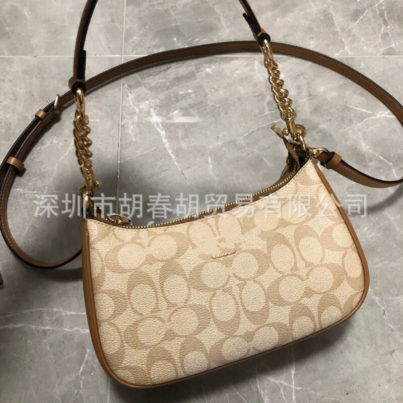纯原高版本C家TERI老花腋下包单肩斜挎香布蕾手提链条腋下麻将包|undefined