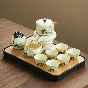Panda Kung Fu Tea Set suit Set Automatic Tea Set Office Teapot Teacup Simple Holiday Gift Giving Logo