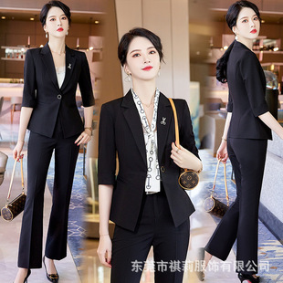Suit suit women's black temperament 2022 spring and summer suit jacket beautician formal wear beauty salon professional work clothes