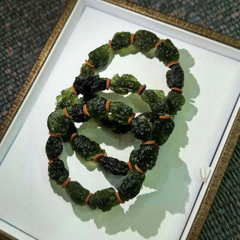 Natural Czech Meteorite Raw Stone Bracelet Manufacturer Wholesale Cross-Border Live Broadcast Raw Stone Carving Ornaments Natural Czech Meteorite Raw Stone Bracelet Manufacturer Wholesale Cross-Border Live Broadcast Raw Stone Carving Ornaments