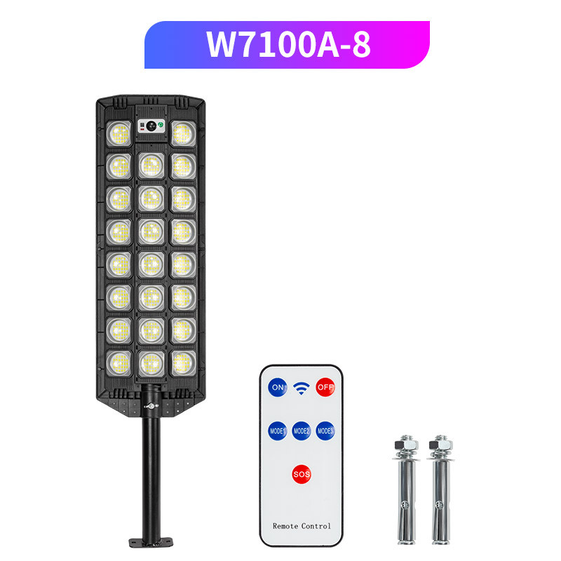 Transfronterizo nuevo LED luz fuerte lámpara de calle pequeña lámpara de calle de tres filas lámpara de jardín solar lámpara de calle de inducción iluminación al aire libre