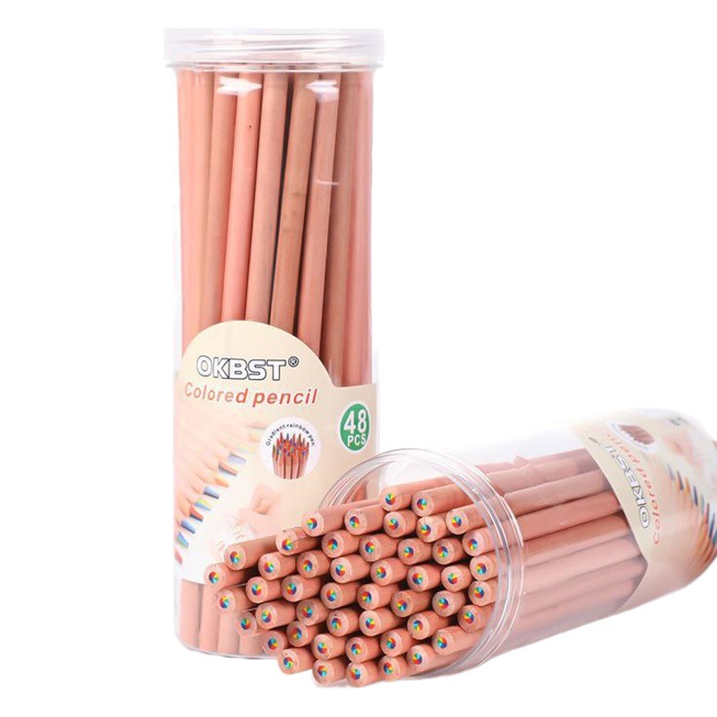 48-pieza barril Arco Iris lápiz 7-color multicolor registro Arco Iris degradado color plomo Escuela Primaria estudiante pintura lápiz