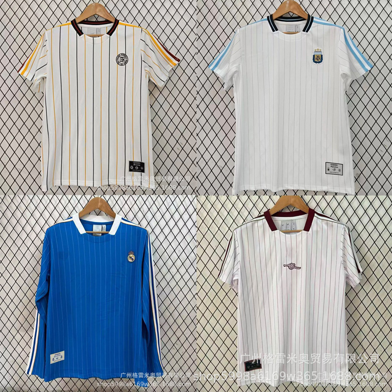 27-26 Argentina Real Madrid Germany Retro Football Sports Training Casual Comfortable Cultural Breathable Long and Short Sleeve T-Shirt