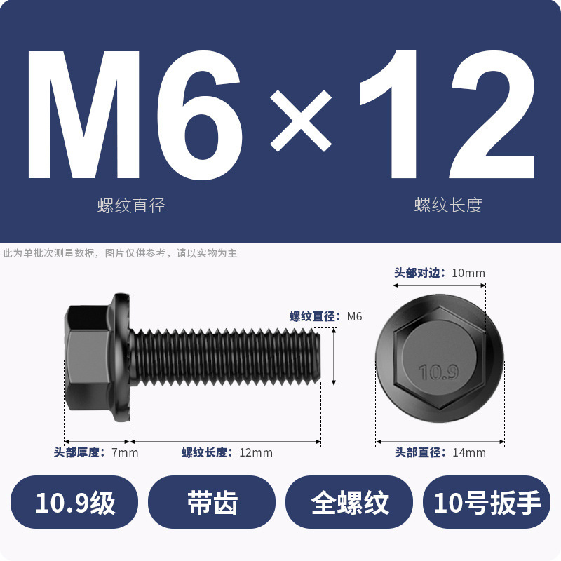 8.9段外六角フランジ面ねじ高強度GB5789プラスキャップ付マット付歯付ボルトM6M8-M20|undefined