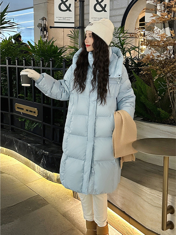 中长款羽绒棉服女2025年新款拼接撞色收腰小个子冬季加厚棉衣外套|undefined