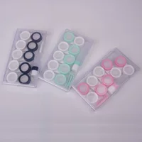 Портативный футляр для контактных линз Macaron, набор из пяти штук, коробка для хранения контактных линз, коробка для демонстрации из полипропилена с зажимом-пинцетом