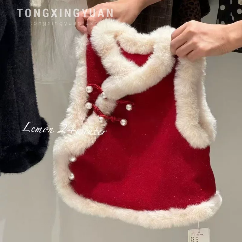 童星圆 Keep warm vest, cheongsam, (跨境贸易), китайский стиль