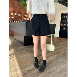 现 2025夏季新款韩国东大门气质高腰A字阔腿西裤短裤
