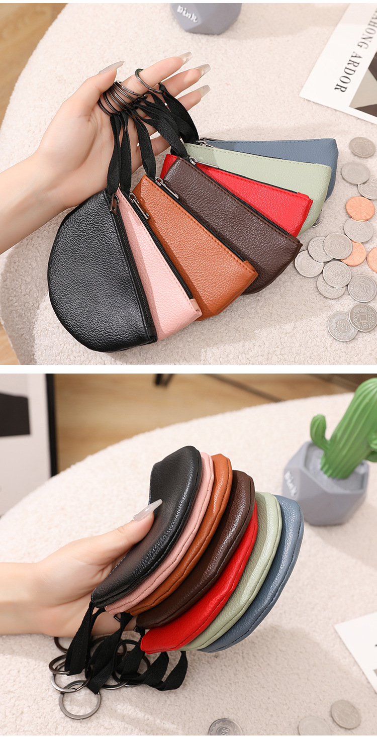 Unisex Solid Color Pu Leather Zipper Wallets display picture 7