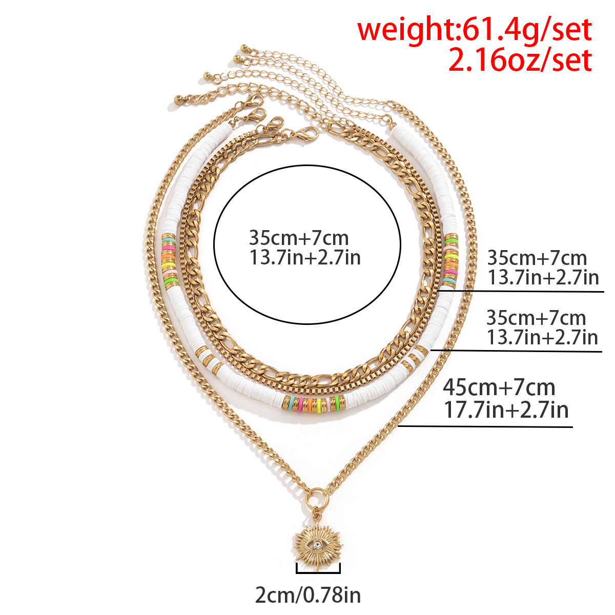 Retro Eye Plastic Metal Rhinestone Necklace
