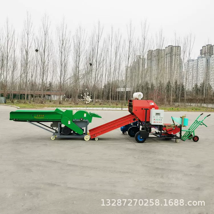 全自动粉碎打捆机组 秸秆揉丝粉碎打包一体机 全自动青贮加工机组