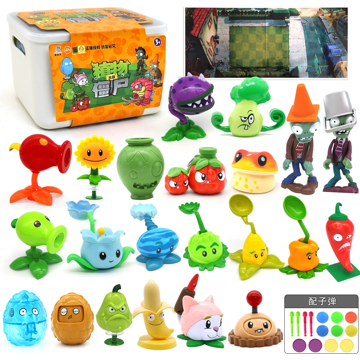 Подлинная наборы Plants vs. Zombies, игрушка, большой набор, подарочная коробка для мальчиков, кукла для детей, полный набор, подарок на день рождения