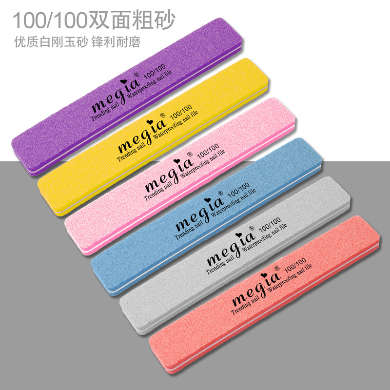 Orange Square 100/100 Sponge File Nail Polishing Strip Nail Sand Strip Tool Black High Elastic No Sand
