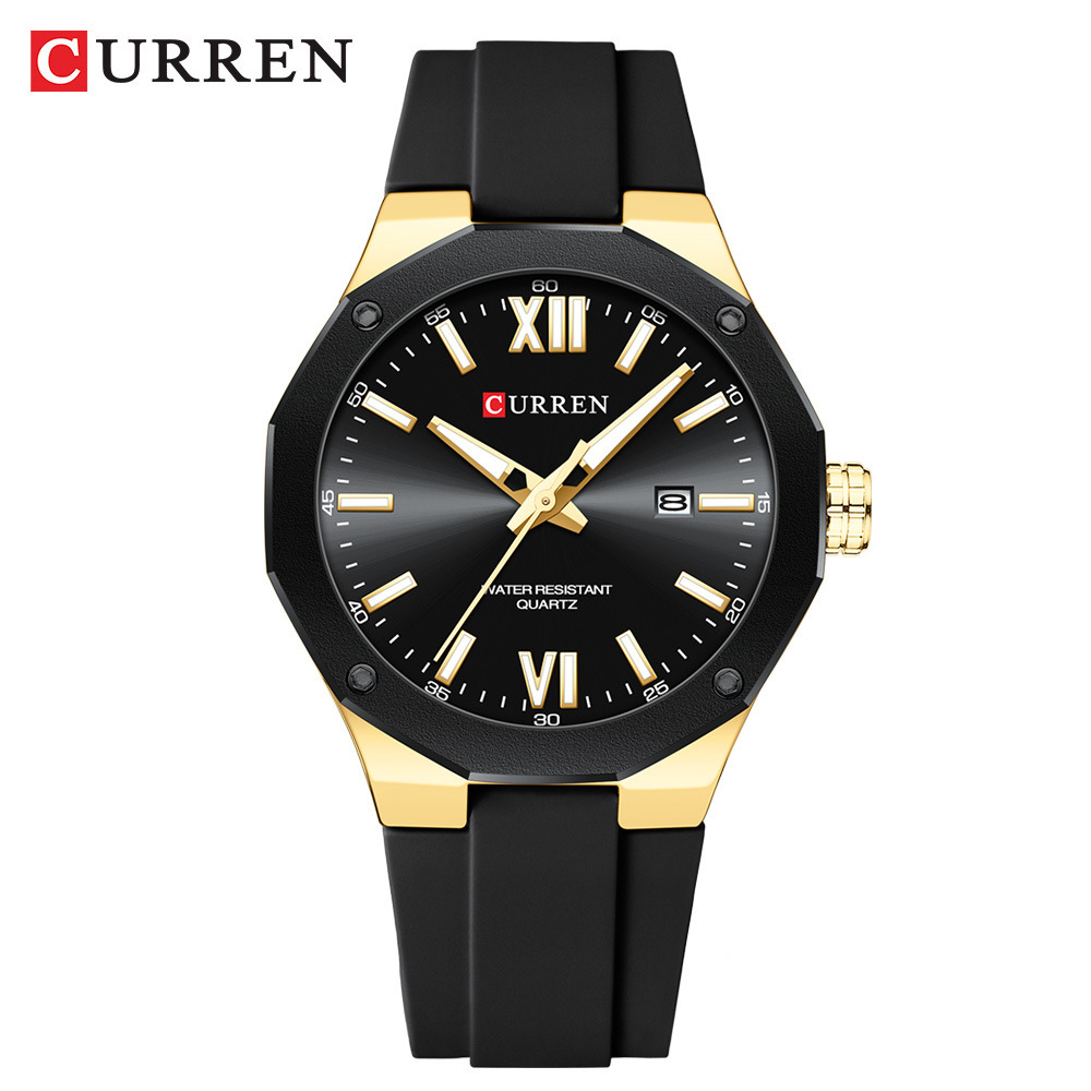 CURREN CARREN 8465 Men's and Women's Tape Watch Calendar Quartz Emotional Neutral Watch Student Watch