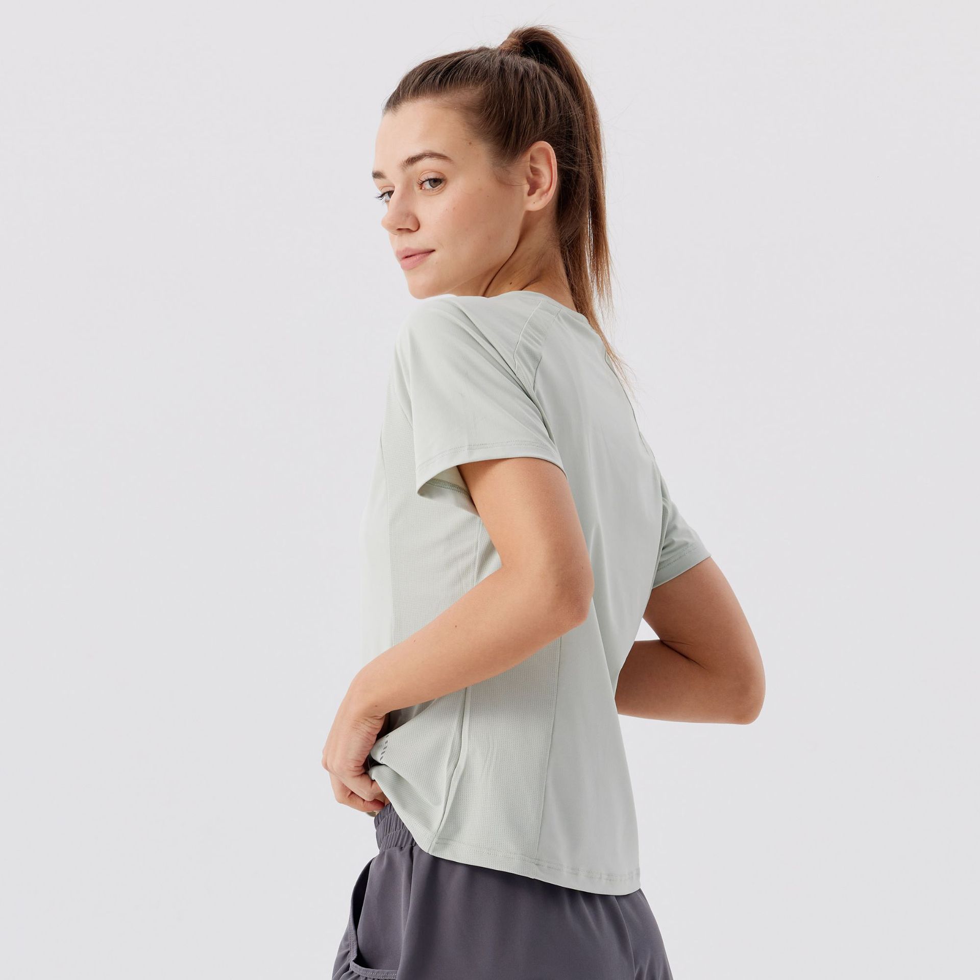 lulu camisa de yoga de mangas cortas, ropa de secado rápido, ropa de ejercicio de mujer, camiseta de secado rápido de mangas cortas, camiseta de mujer