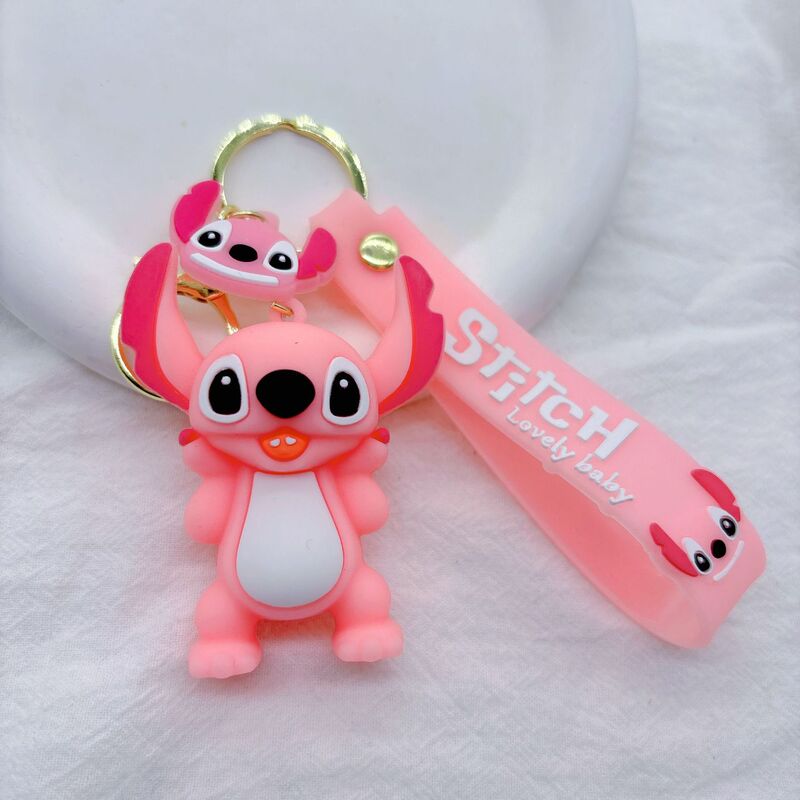 クロスボーダーのかわいいスティッチキーホルダー、シリコン製人形、リロ＆スティッチキーチェーン、ネットで話題の小物卸売|undefined