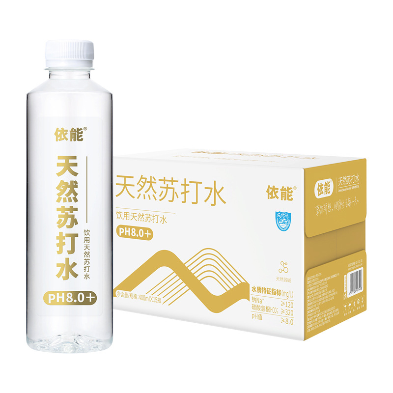 依能天然苏打水弱碱性饮用水0糖0脂清爽畅饮400ml*15瓶