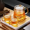 玻璃泡茶壶高硼硅防爆花茶壶批发家用单壶套装茶水分离玻璃煮茶壶|ru