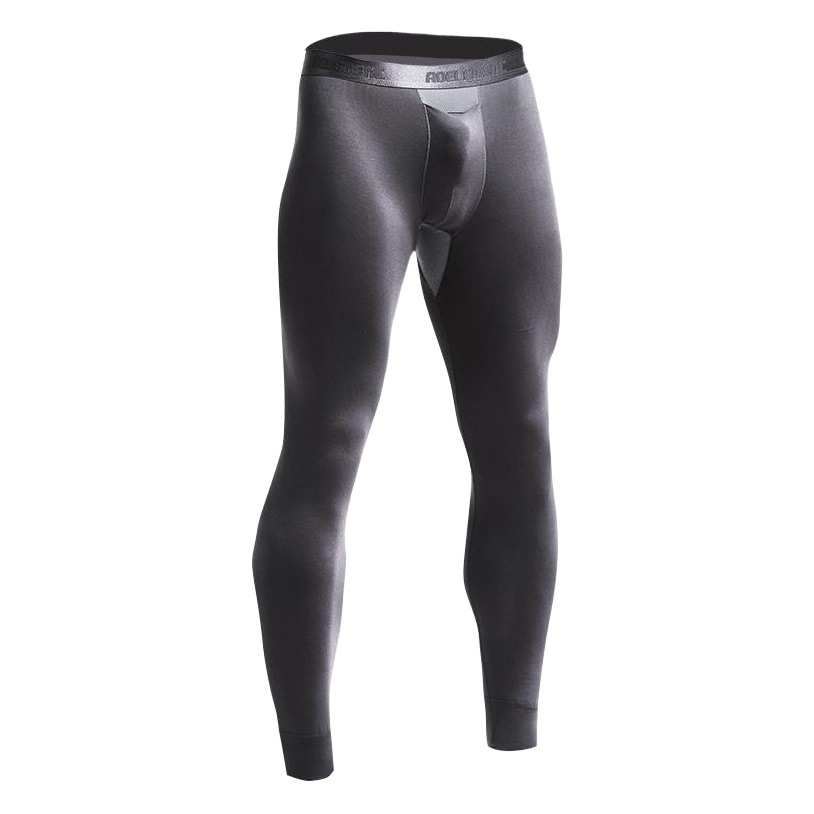 Pantalones térmicos para hombre con bolsillos separados, pantalones elásticos ajustados de capa base al por mayor, pantalones térmicos básicos para jóvenes de otoño e invierno