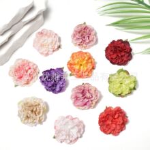 DIY手仿真烧边牡丹帽子衣服配件花花头绢花假花婚庆花墙装饰