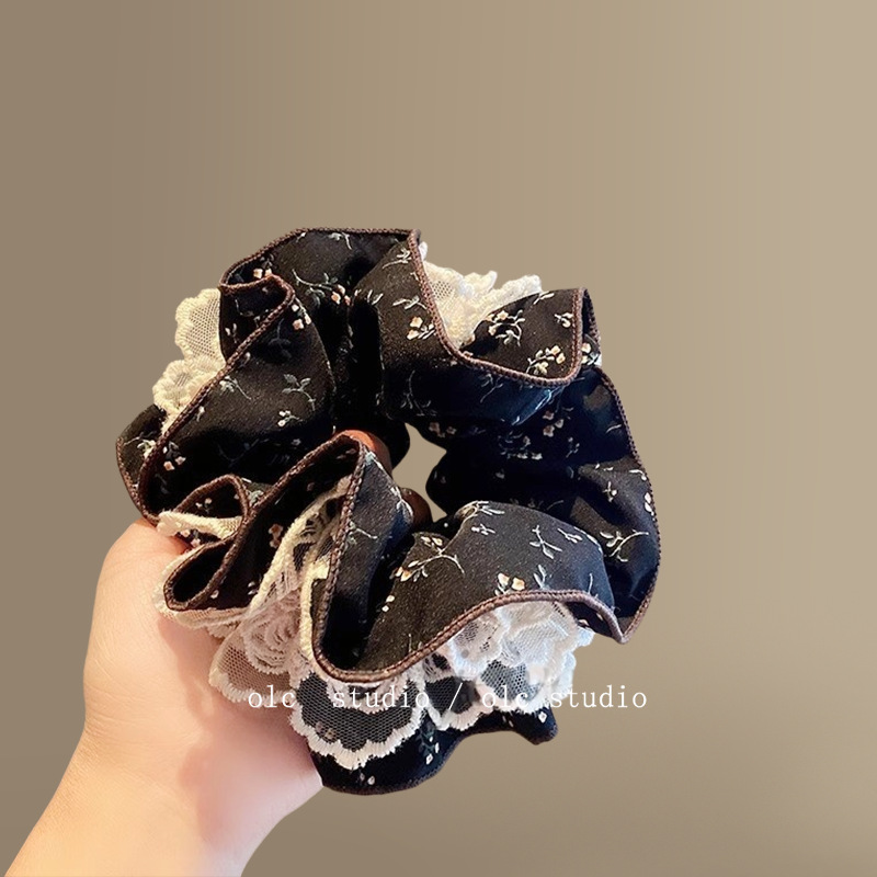 Cuerda para el cabello de intestino grueso retro francés para mujer, satén de alta gama, cuerda para el cabello coreana, cuerda para el cabello Mori, accesorios para el cabello, tocado grande