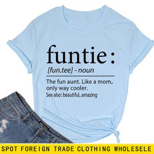 亚马逊休闲百搭字母印花funtie fun.tee noun女士圆领短袖T恤外贸
