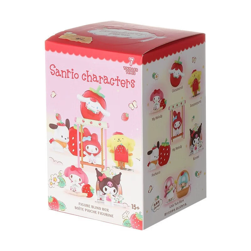Оригинальные японские милые фигурки Sanrio серии Strawberry Manor в слепых коробках, модная игрушка-украшение, фигурка для женщин