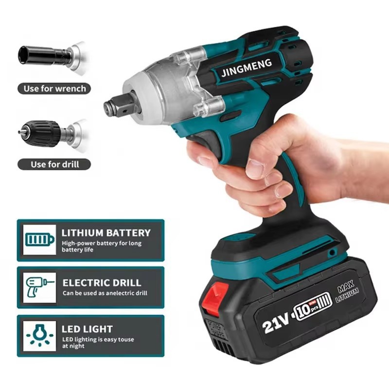 21V llave de impacto eléctrica sin escobillas llave eléctrica sin escobillas taladro enchufe herramienta eléctrica destornillador de doble propósito