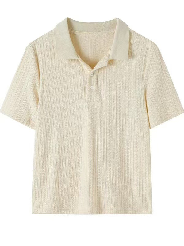 Áo thun ngắn tay cổ polo thiết kế vai băng chất liệu mát lạnh — màu đen