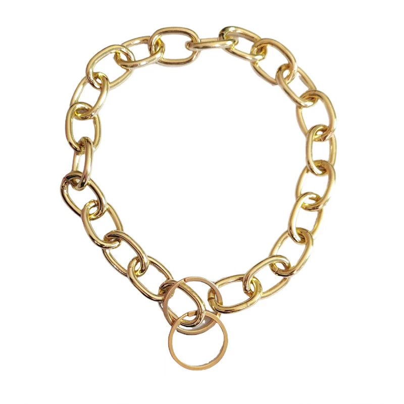 2023 Аксессуары для домашних животных Ожерелье Собака Фаду Золотистый Ретривер Лабрадор Средняя и большая собака P Цепочка Позолоченный ошейник