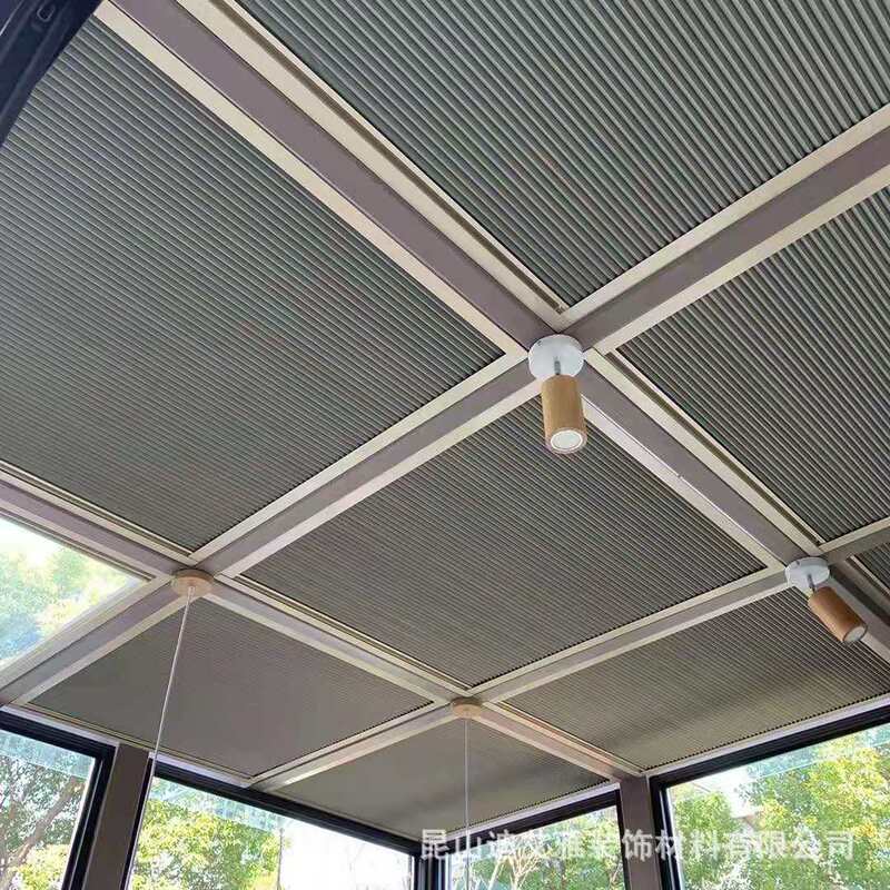 Wholesale honeycomb curtain sun room sunshade top curtain glass room shading insulation canopy curtain full shading folding honeycomb curtain