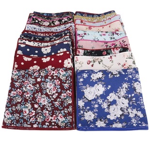 Spot Cotton Printed Small Square Scarf Men's Suit Pocket Scarf Women's Handkerchief Multi-use Bag Scarf Sweat Scarf
