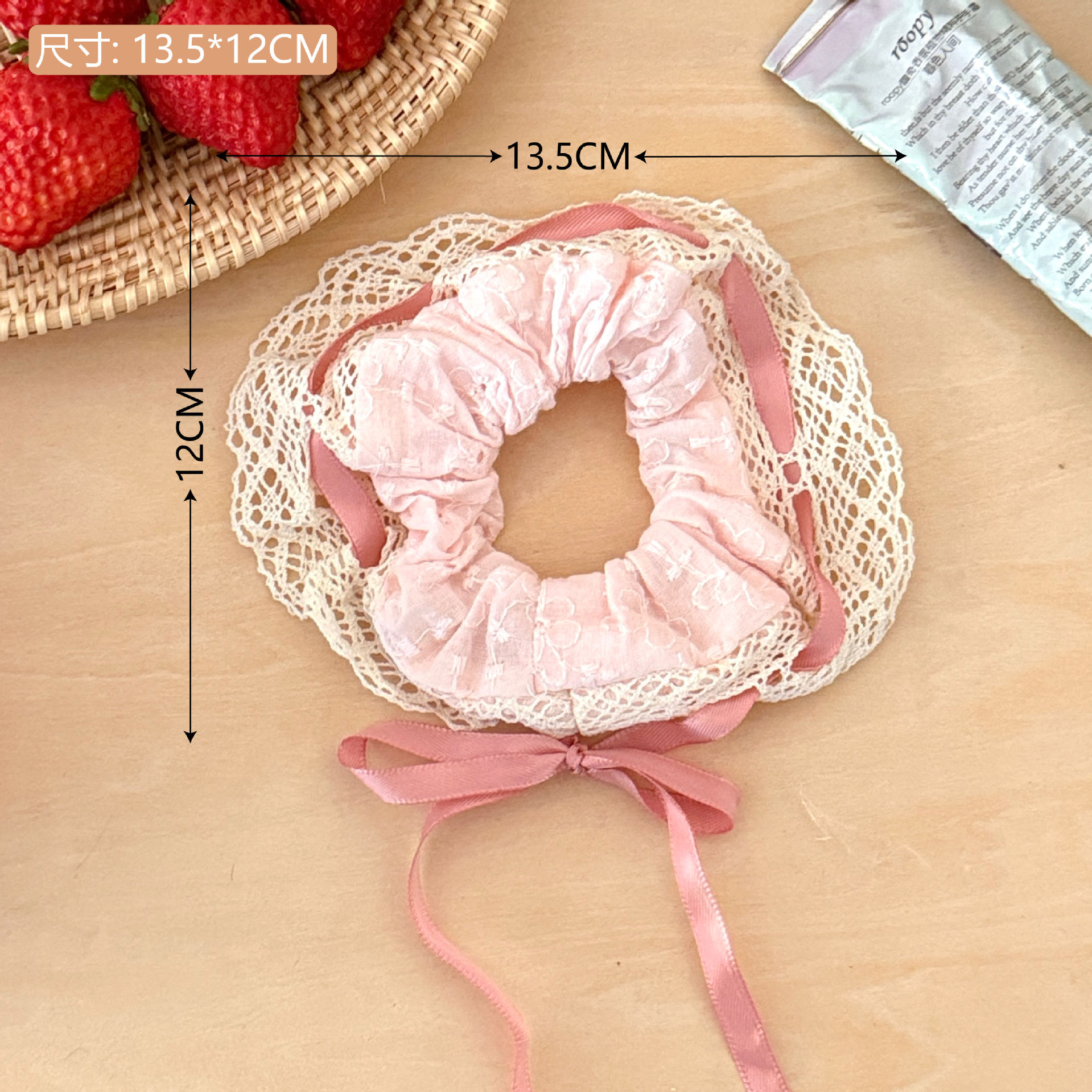 Nuevo borde de encaje retro, lazo para el cabello, sentido de alta gama, gran intestino grueso, corbata de otoño e invierno, cuerda para el cabello, cuerda para el cabello para mujeres, accesorios para el cabello al por mayor