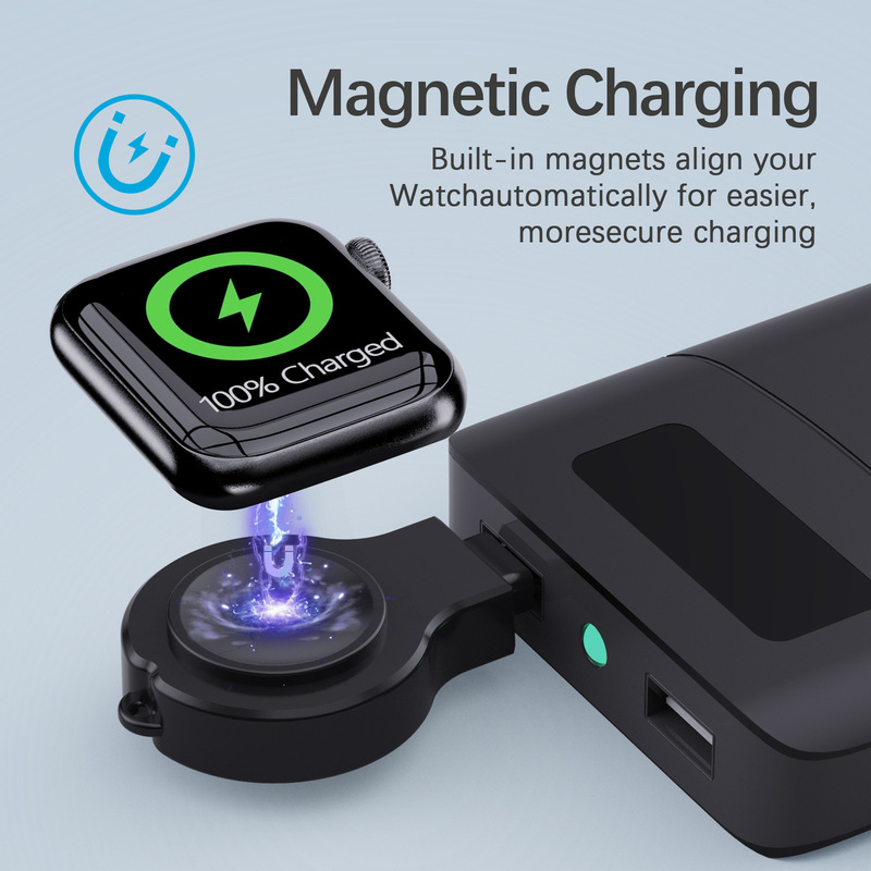 Personalized Wireless Charger for Apple, Samsung, Huawei, and Google Watches, Magnetic Charging, Fast Charging