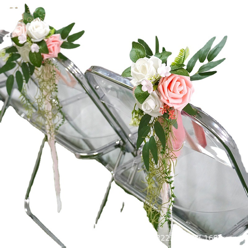 Al Aire Libre transfronterizo Venta caliente decoración Silla de nuevo flor decorativa flor Mori flor artificial boda floral celebración apoyos fotografía disparar