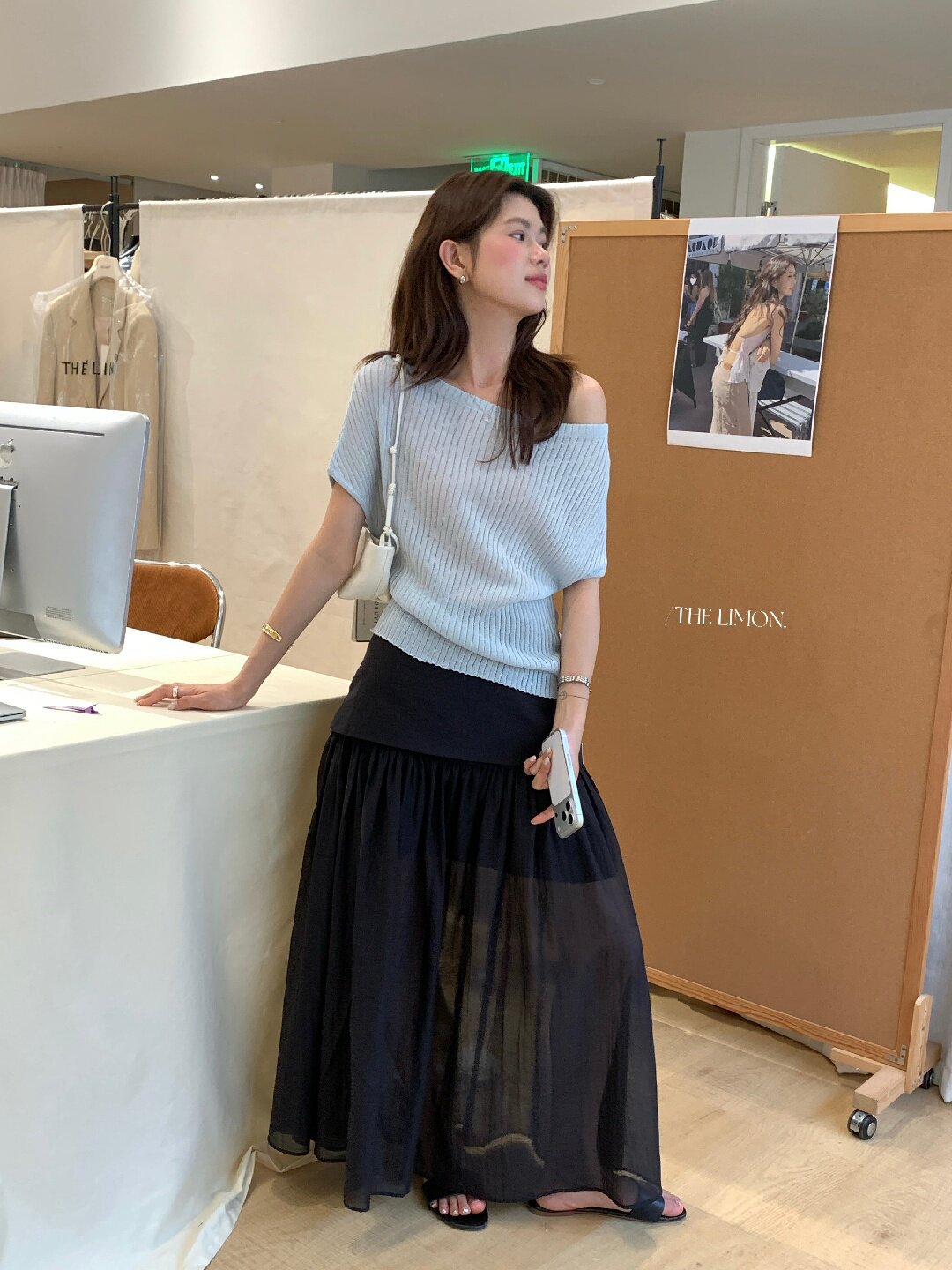 Áo thun nữ cổ tròn basic tay ngắn phong cách Hàn Quốc — Cà phê, màu đen, Bột củ sen, trắng ngà chi tiết 29