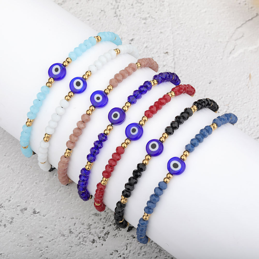 Fashion Eye Stainless Steel Glass Beaded Women's Bracelets 1 Piece display picture 3