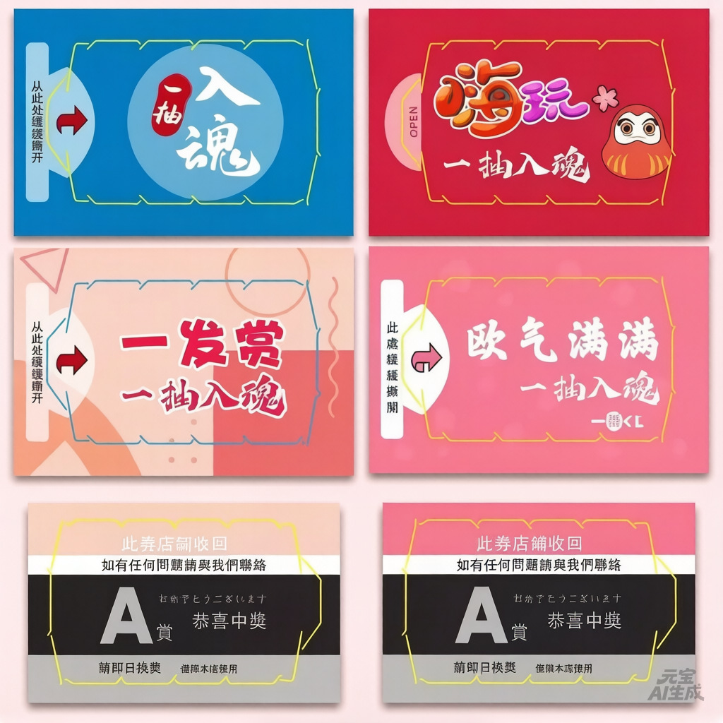 一番赏奖卡撕开式奖卡撕撕卡赏撕撕乐卡揭开式奖卡奖定制原神定制