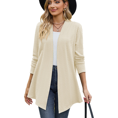 Amazon Europe and US Cross-Border Foreign Trade  Autumn/Winter New Solid-Color Long-Sleeved Loose Cardigan Coat Women's Top for Ladies
