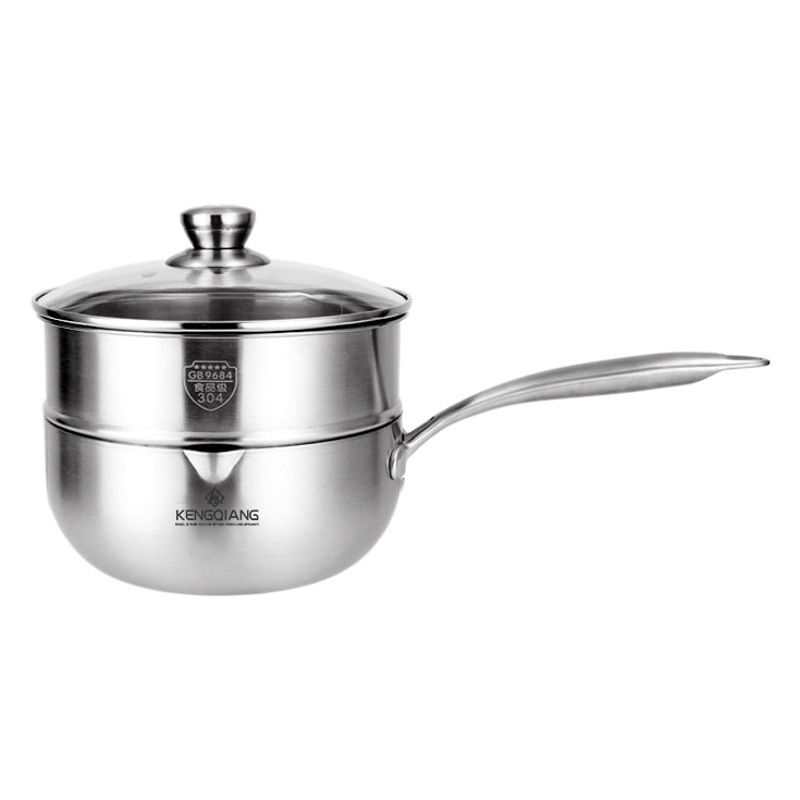 Sonqiang 316 sartén de nieve de acero inoxidable olla antiadherente olla de sopa hogar freír no recubierto japonés pequeña olla de leche olla de fideos