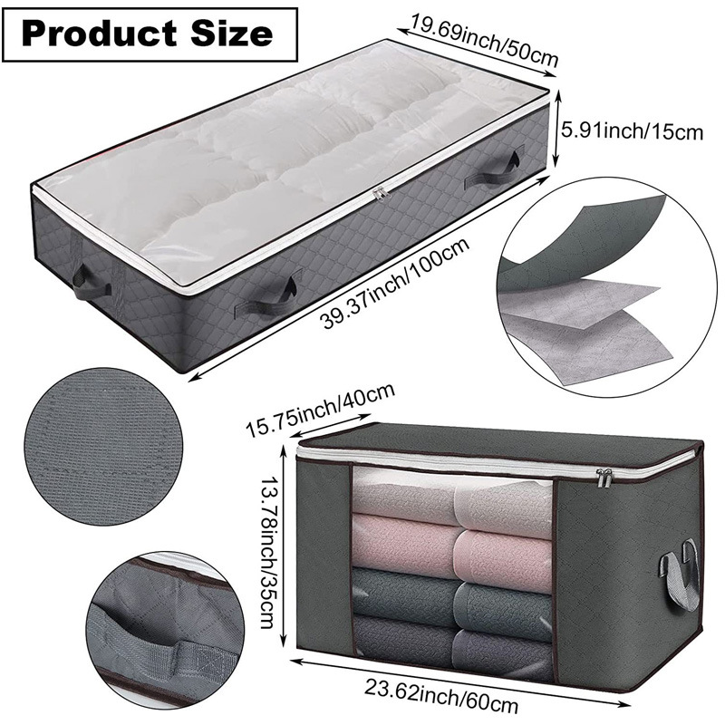Bolsa de almacenamiento de edredón debajo de la cama armario ropa acabado bolsa plegable móvil caja de almacenamiento de edredón