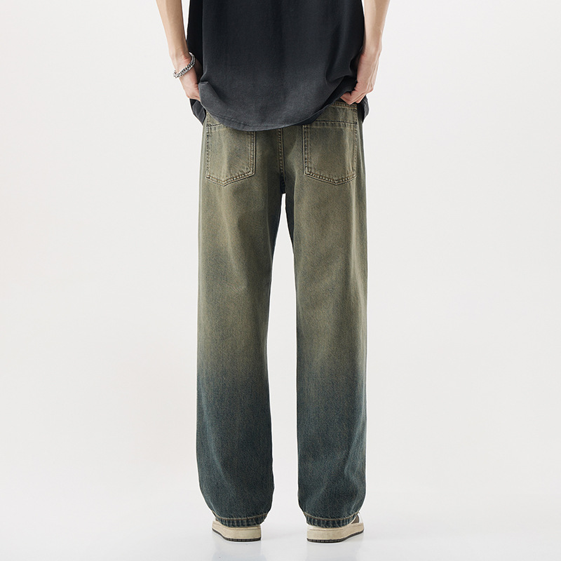 Summer retro loose straight jeans
